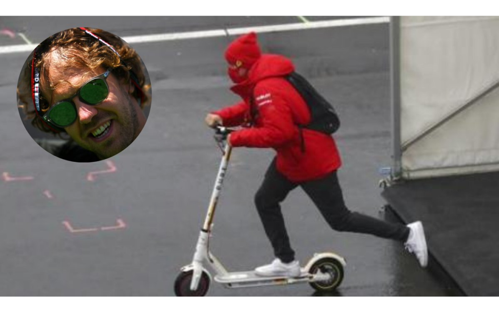 F1: Persigue Sebastian Vettel, en patín eléctrico, a ladrones por Barcelona | Tuit