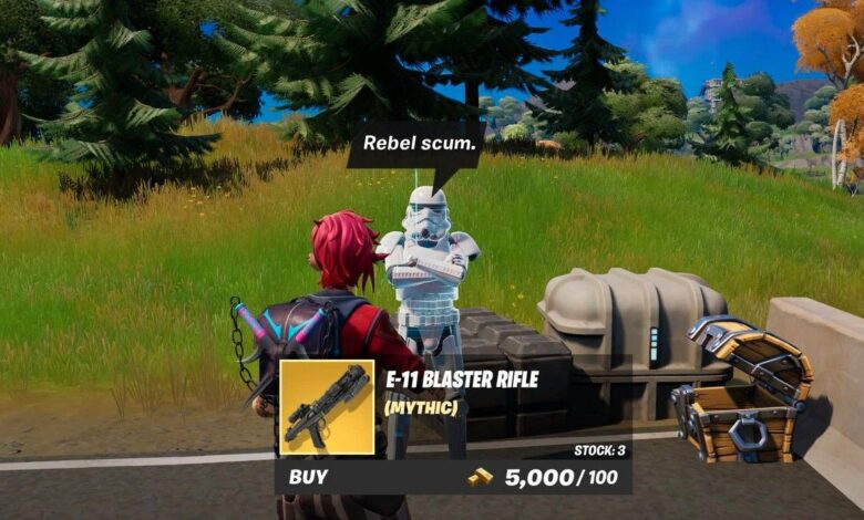 Fortnite: cómo dañar a los jugadores con el rifle bláster E-11