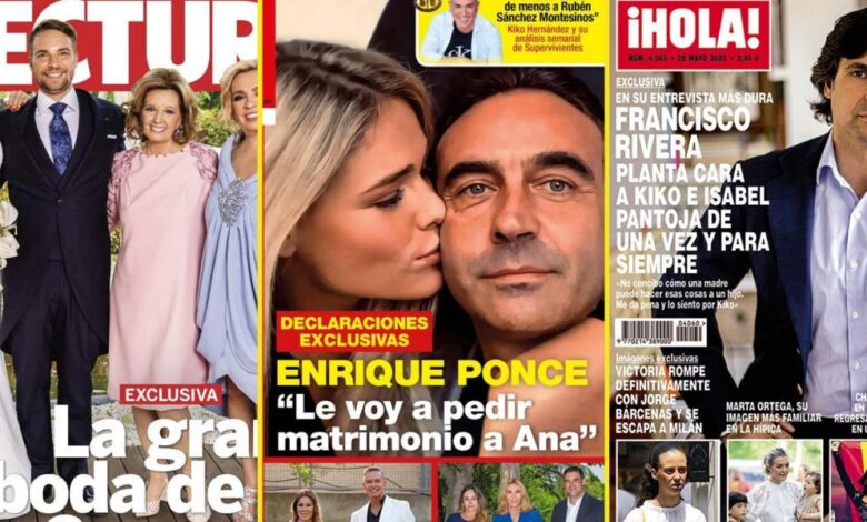 La boda de las Campos, la pedida de Enrique Ponce o la ruptura de Victoria Federica, en las portadas