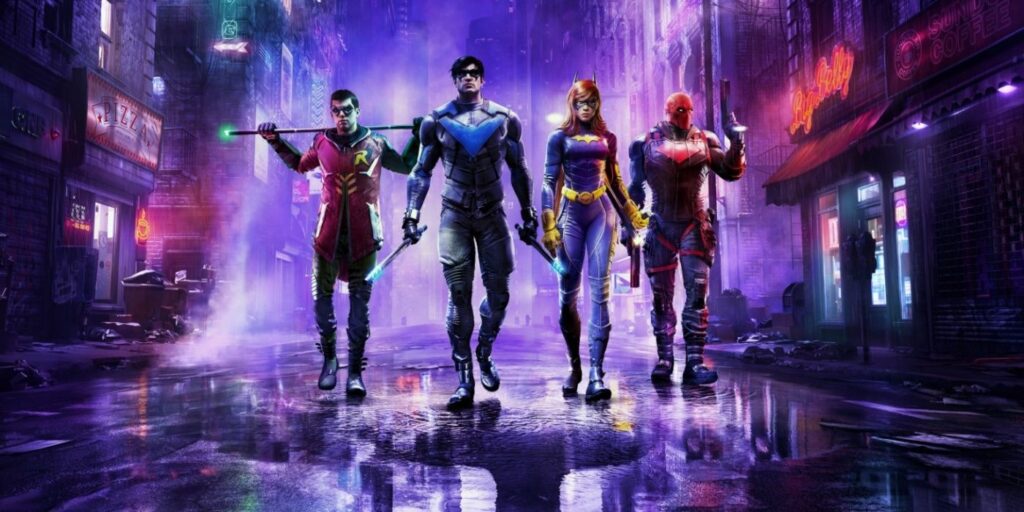 La edición de coleccionista de Gotham Knights coloca a los cuatro héroes en una estatua