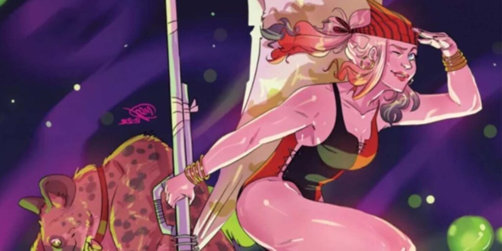 La portada del traje de baño DC de Harley Quinn se burla juguetonamente del origen clásico