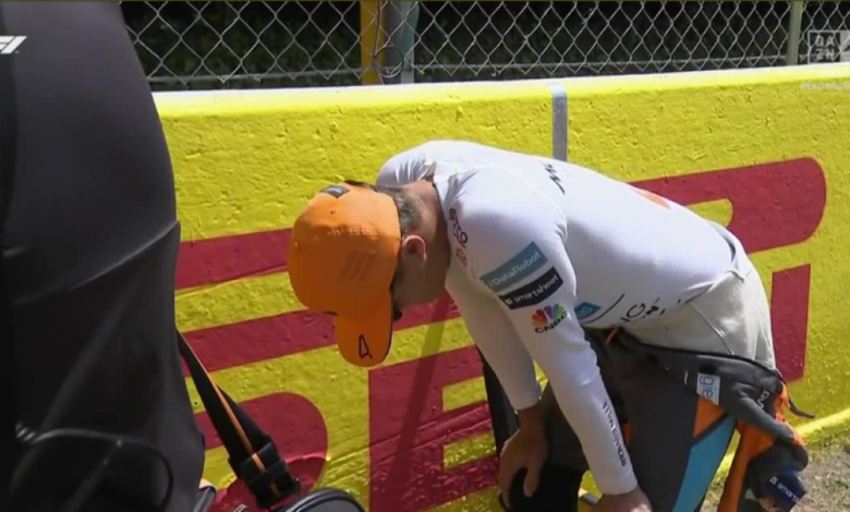 Lando Norris vomita en la parrilla de salida