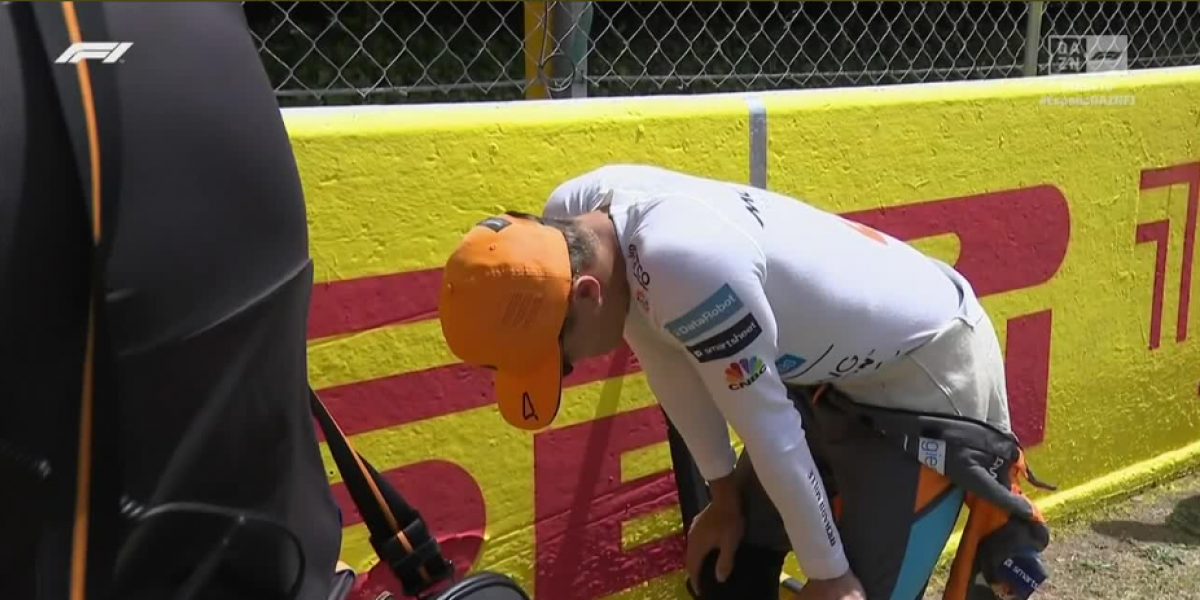 Lando Norris vomita en la parrilla de salida