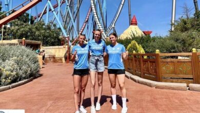 Las jugadoras del Manchester City disfrutan en PortAventura