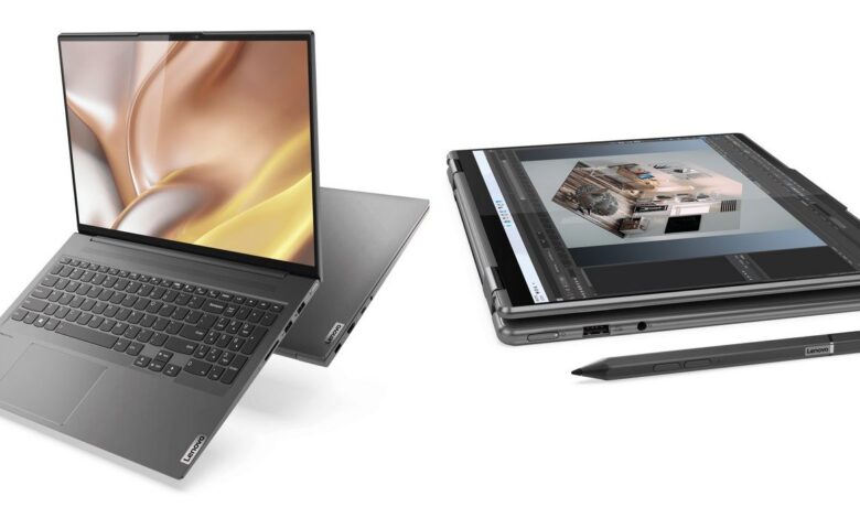 Las nuevas laptops Yoga Slim de Lenovo tienen pantallas OLED y potentes CPU