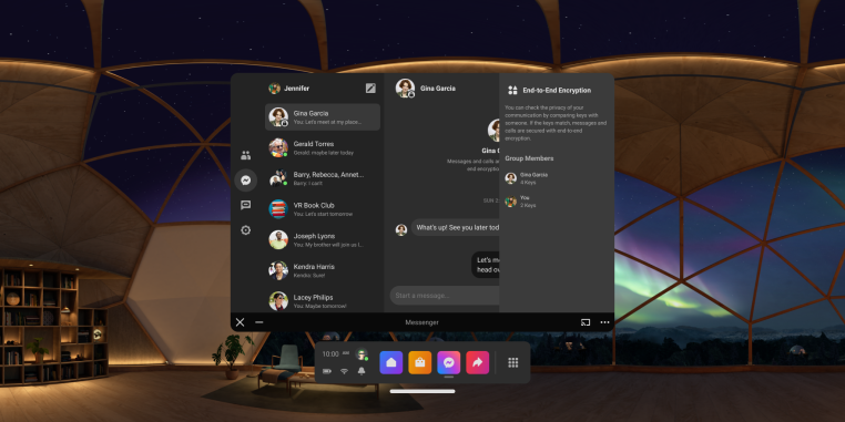 Meta comienza a probar el cifrado de extremo a extremo opcional en la aplicación VR Messenger de Quest