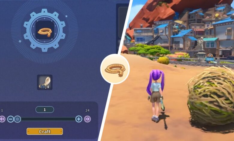 Mi tiempo en Sandrock: cómo hacer una cuerda gruesa