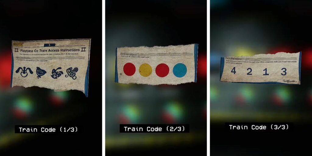 Poppy Playtime: Capítulo 2 - Ubicaciones de las piezas del código del tren