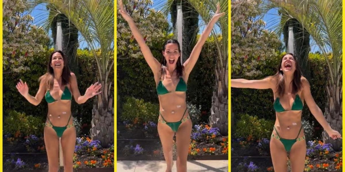 Tamara Gorro, recién operada, se adelanta al verano y se da el primer "chapuzón"