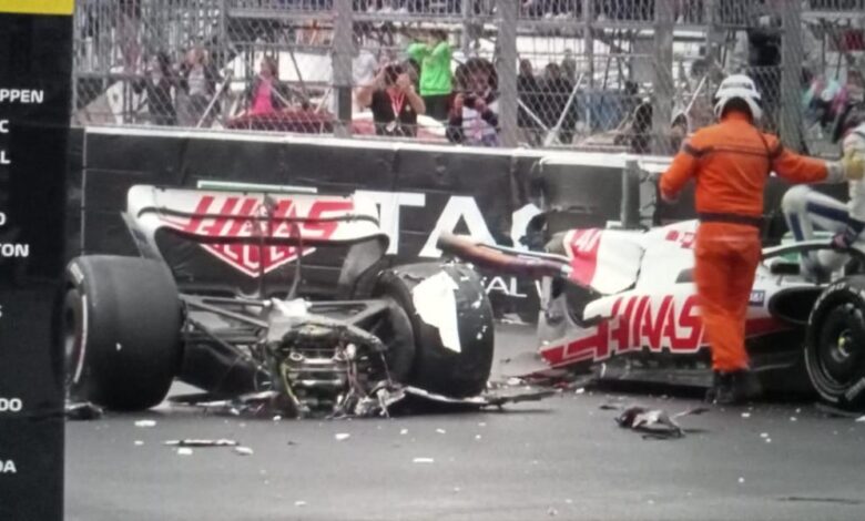 Tremendo: El coche de Mick Schumacher se parte en dos en Mónaco