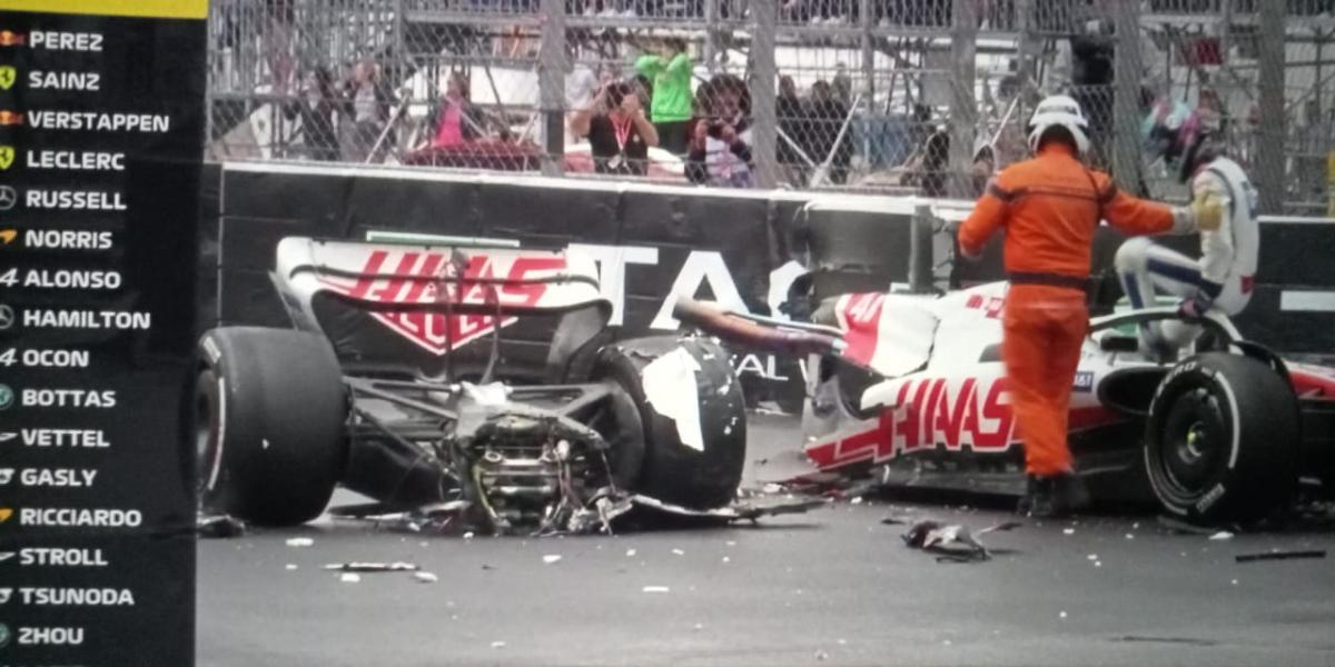 Tremendo: El coche de Mick Schumacher se parte en dos en Mónaco