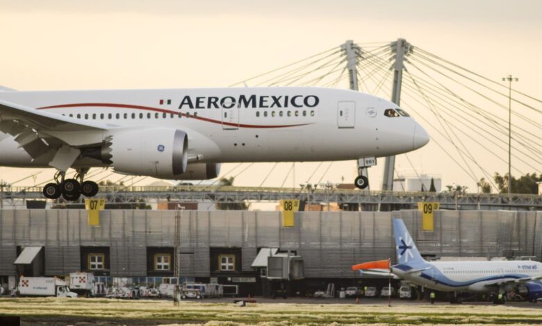 Un avión de Aeroméxico aborta el aterrizaje en Ciudad de México por saturación de la pista
