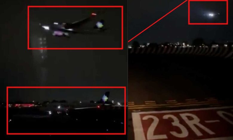 Video: Captan “peligroso” acercamiento entre dos aviones en el AICM