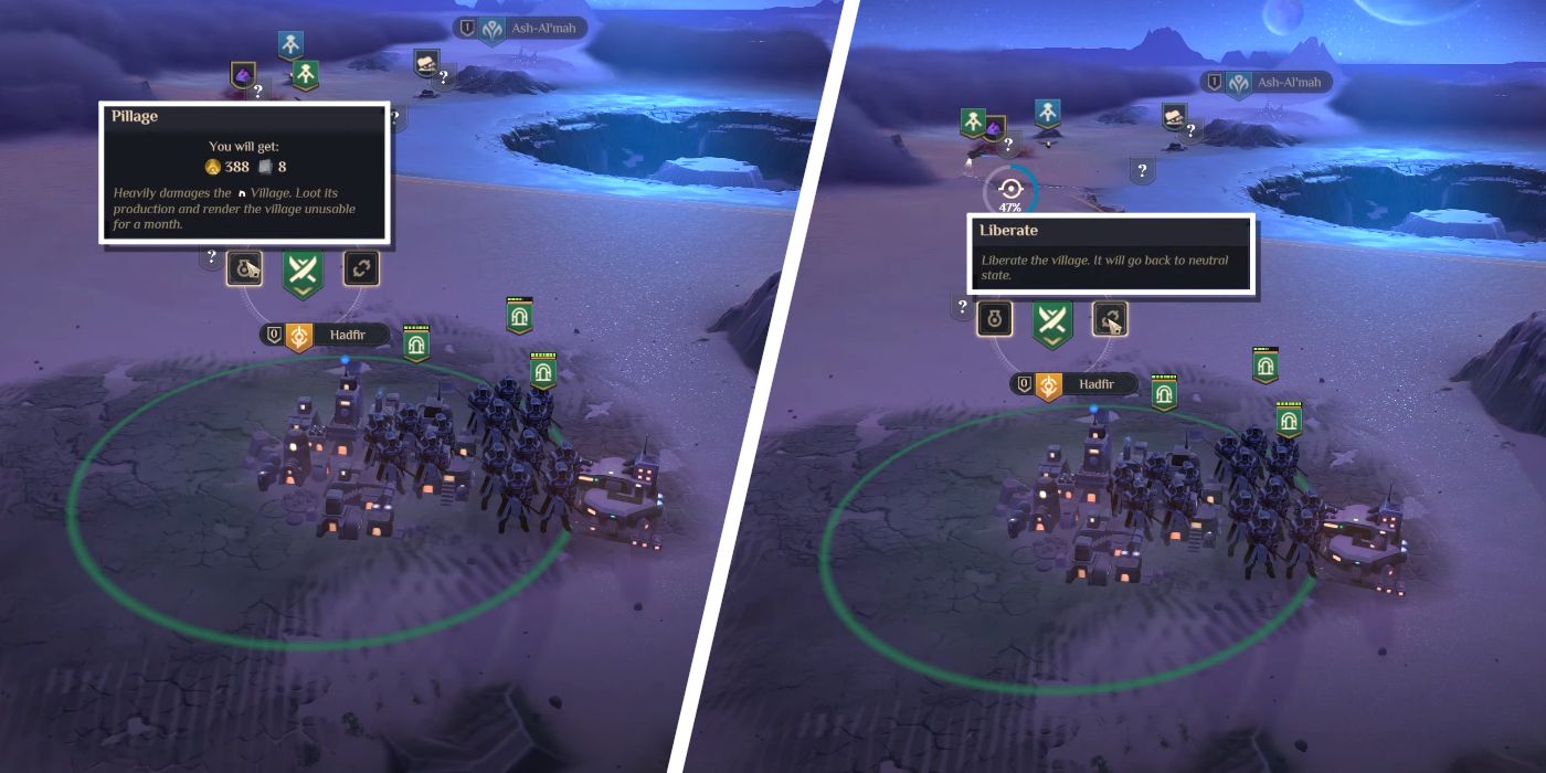 ¿Deberías liberar o saquear aldeas en Dune: Spice Wars?