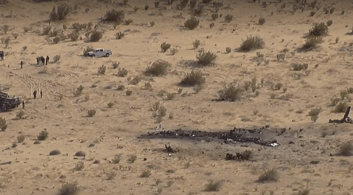 Cinco muertos en accidente de avión militar cerca de Glamis en el condado de Imperial