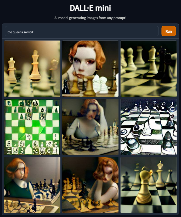 el gambito de reina dall e