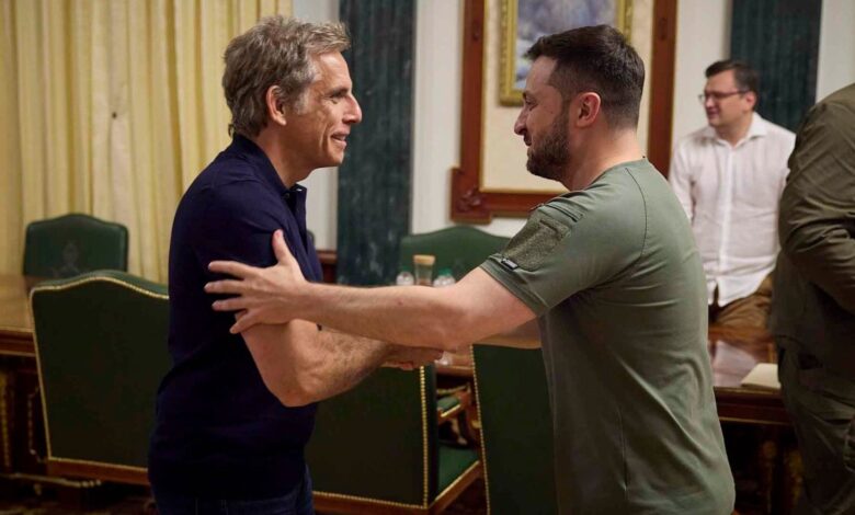 Actor Ben Stiller a Zelenskyy en su visita a Kiev: “eres mi héroe”