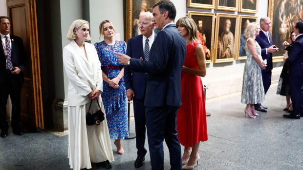 Joe Biden, sus nietas, Begoña Gómez y Pedro Sánchez / Gtres