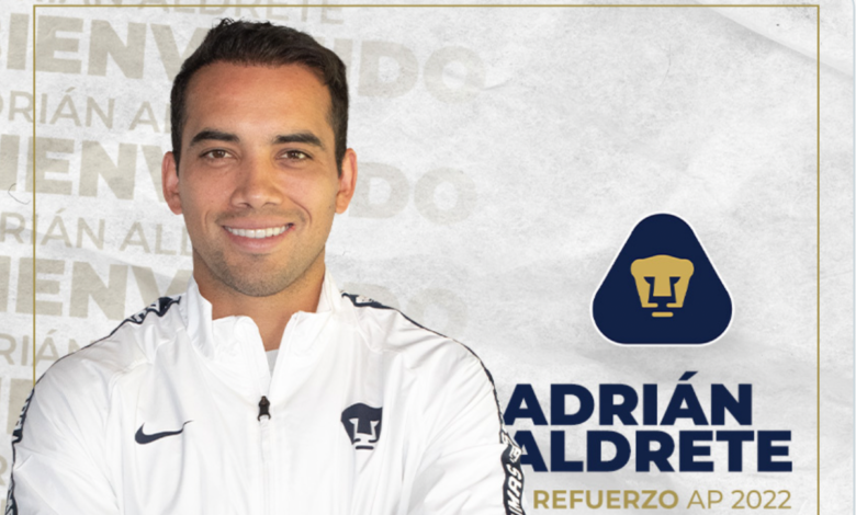 Anuncia Pumas a Adrián Aldrete como refuerzo para el Apertura 2022 | Tuit