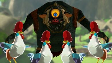 BOTW Cuccos ayuda a Link a derrotar a un Hinox de la mejor manera