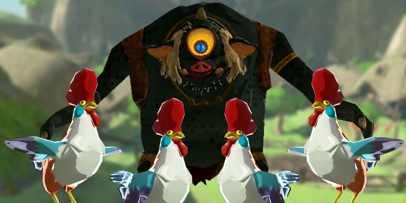 BOTW Cuccos ayuda a Link a derrotar a un Hinox de la mejor manera