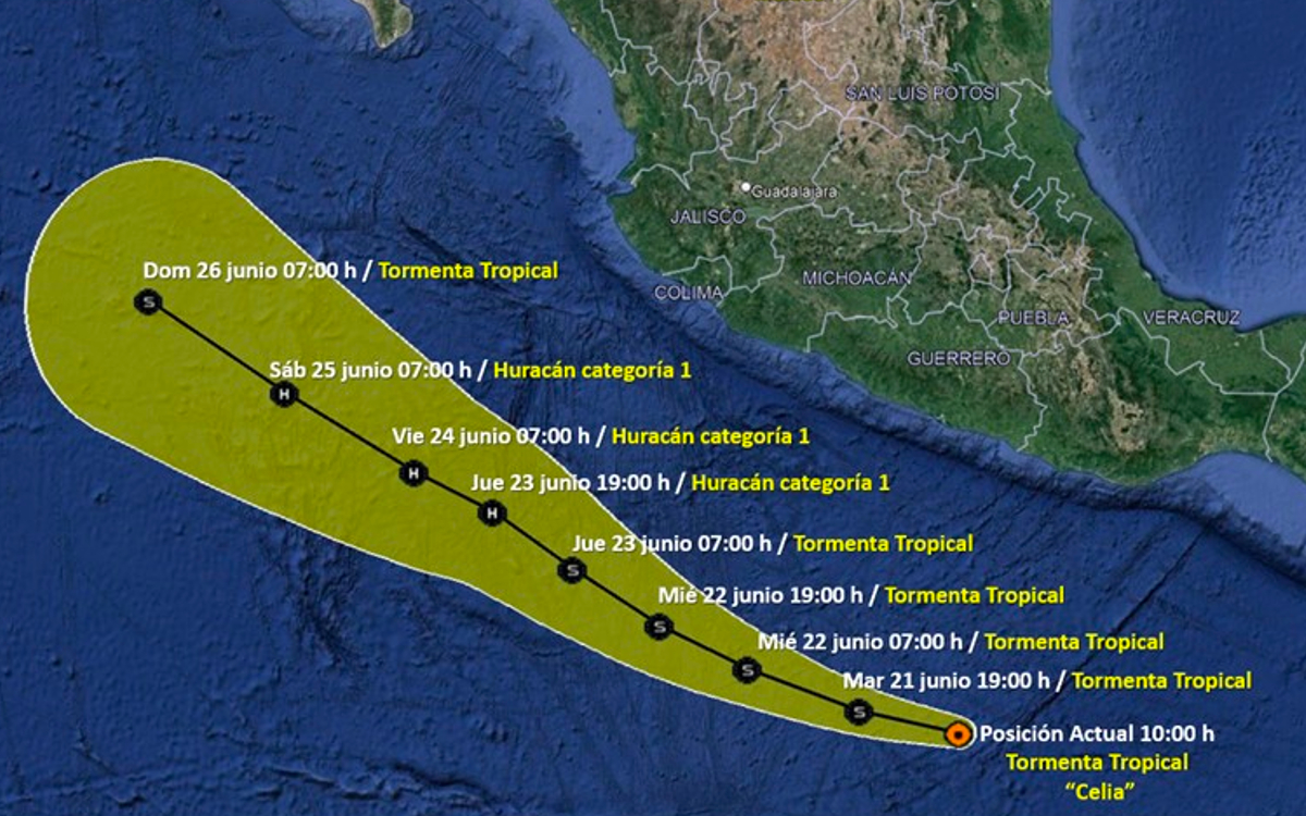 ‘Celia’ se intensifica a tormenta tropical; se prevén lluvias torrenciales en 4 estados