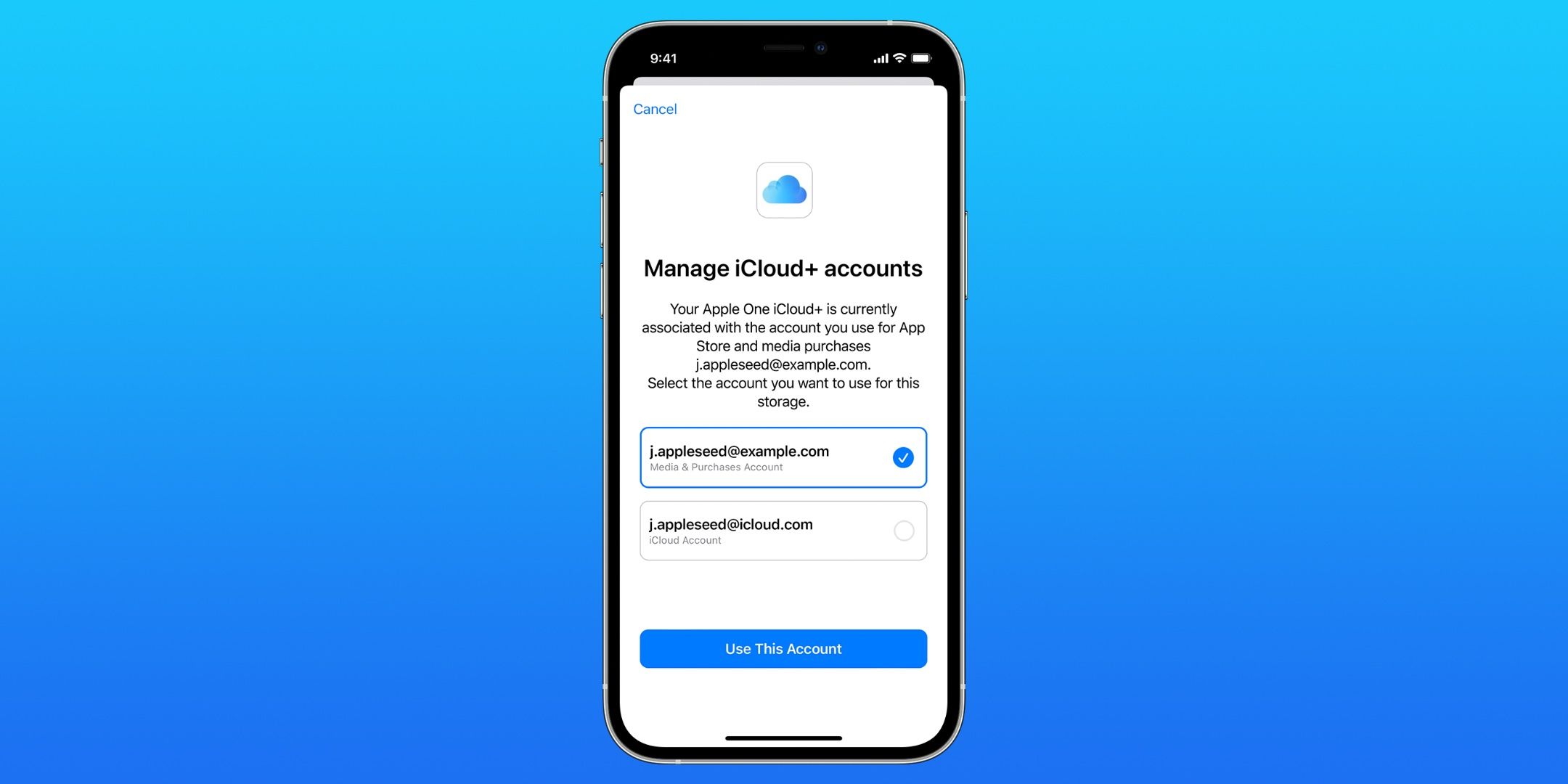 Cómo usar una identificación diferente para Apple One e iCloud