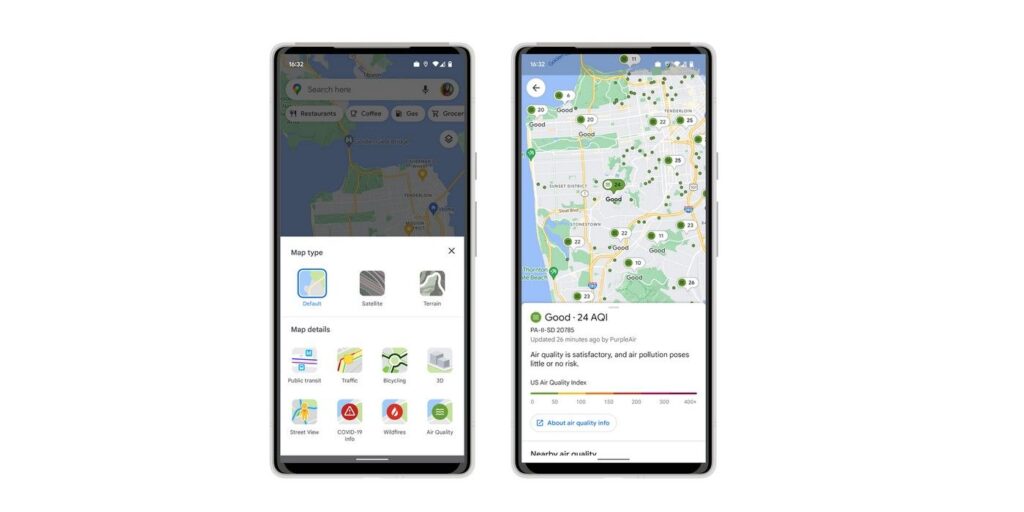 Cómo verificar la calidad del aire (AQI) en Google Maps