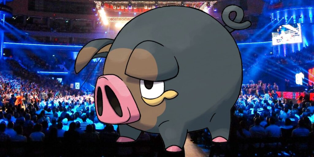 El amado Lechonk de Pokémon Scarlet y Violet avistado en la audiencia de AEW