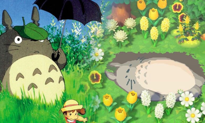 El diseño de Animal Crossing hace un adorable prado de mi vecino Totoro