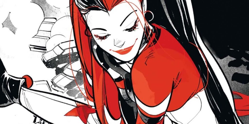 El mejor nuevo rediseño de Harley Quinn brilla en arte de vestuario rojo y negro