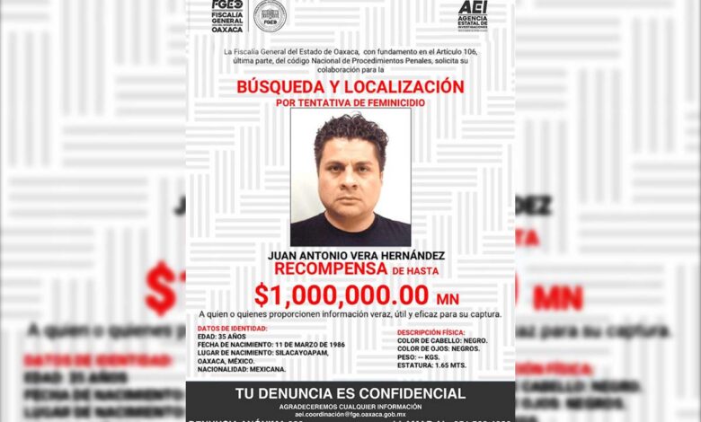 Fiscalía de Oaxaca ofrece recompensa por presunto autor intelectual de ataque con ácido contra María Elena Ríos