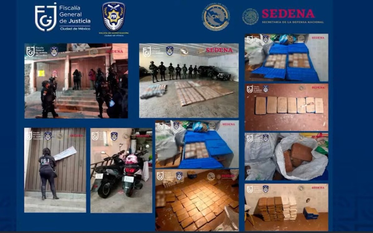 Golpe al narco en CDMX: aseguran 350 kilos de droga, armas y vehículos de célula criminal