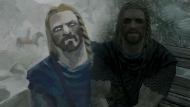 La escena de apertura de Skyrim se inmortaliza como una pintura al óleo clásica