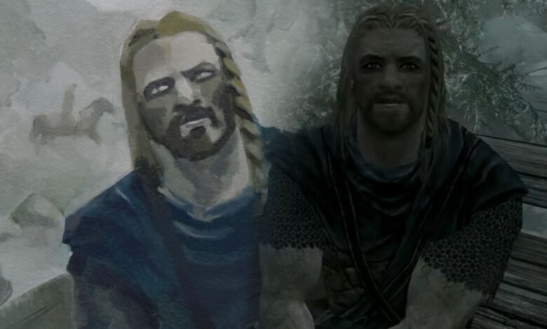 La escena de apertura de Skyrim se inmortaliza como una pintura al óleo clásica