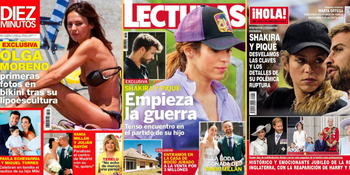 La guerra Shakira-Piqué y el nuevo aspecto de Olga Moreno, en las portadas
