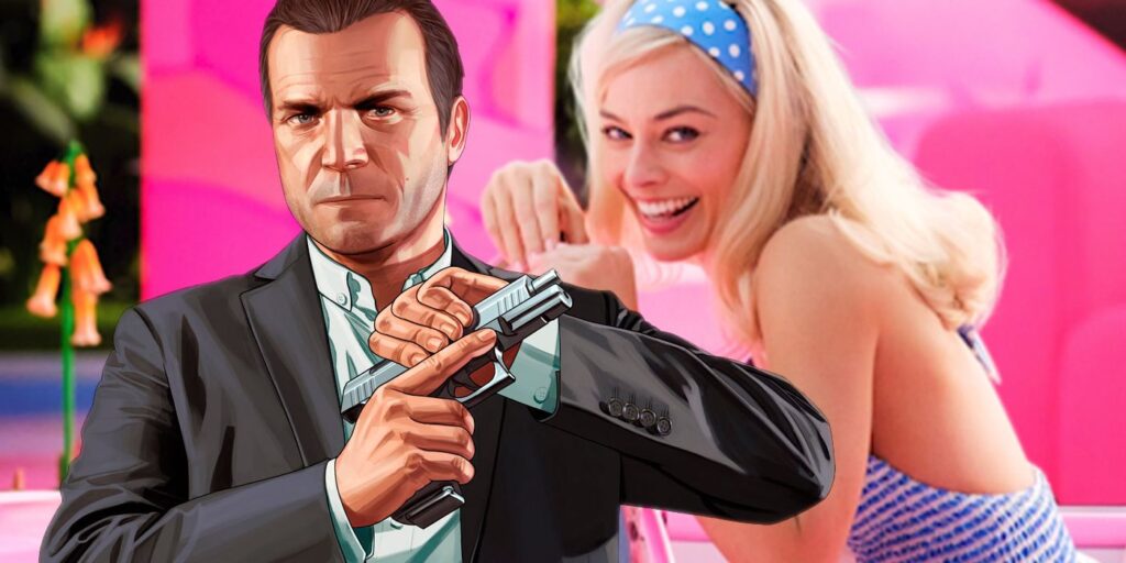 La película de Barbie se convierte en el próximo GTA en un divertido diseño de póster
