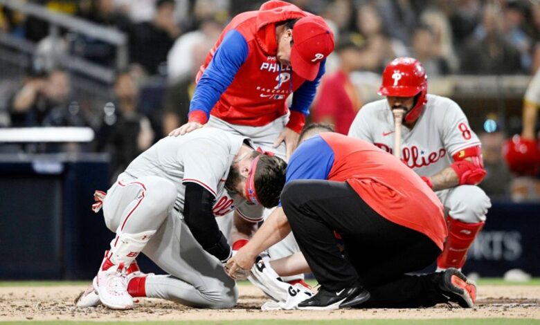 MLB: Deja violento pelotazo fuera de circulación a Bryce Harper | Video