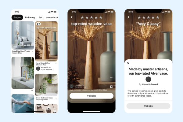 Pinterest convierte sus pines de ideas similares a TikTok en anuncios