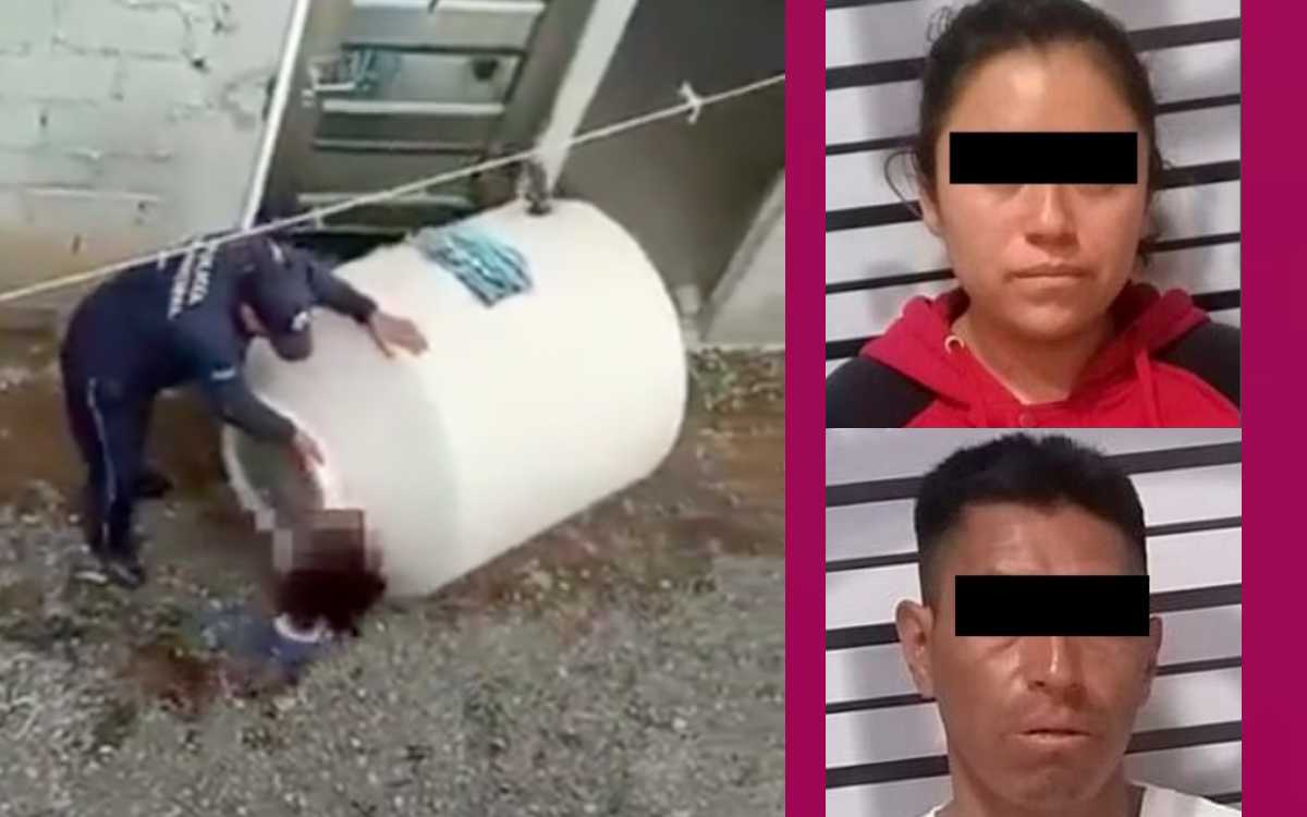 Rescatan a niña de tinaco en Chalco; fiscalía procesa a padres por violencia familiar