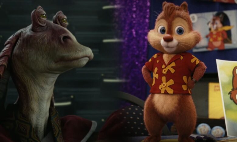 Rescue Rangers cortó el cameo de Jar Jar Binks revelado en un nuevo video