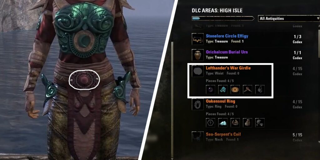 TESO: High Isle - Cómo obtener el cinturón de égida del zurdo
