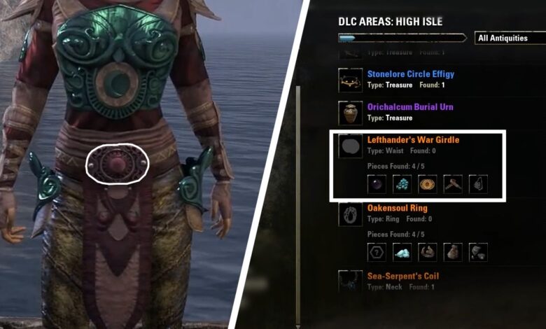 TESO: High Isle - Cómo obtener el cinturón de égida del zurdo