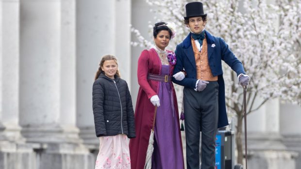 Actores en el rodaje de 'Los Bridgerton' / Gtres