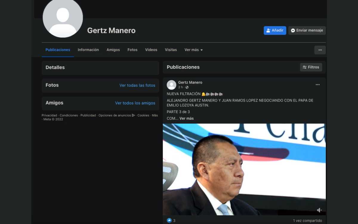 'Tumban' cuenta de Facebook donde aparecieron nuevos audios de Gertz Manero