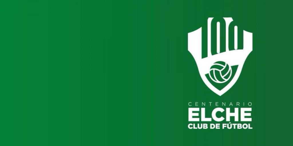 Un balón antiguo y el número 100, en el logo del centenario del Elche