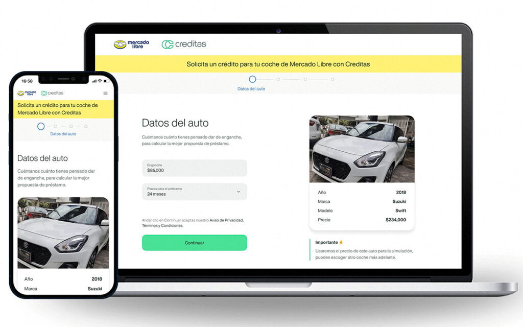 ¿Buscas carro? MercadoLibre dará créditos para adquirir autos seminuevos en México; ya activó un botón en su sitio