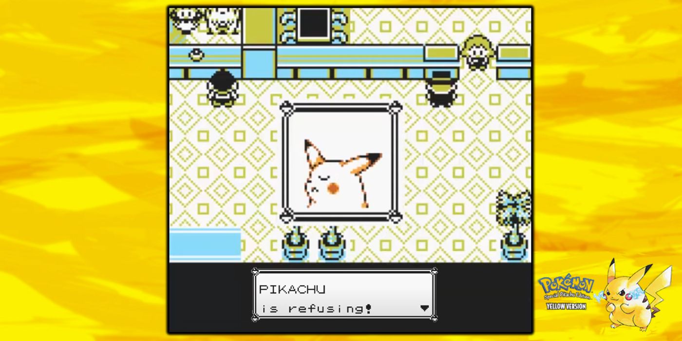 Por qué Pikachu no evolucionará en Pokémon Amarillo Pikachu rechazando la evolución Captura de pantalla