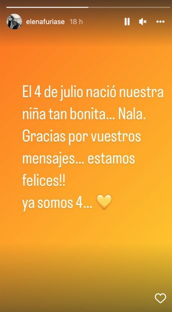 Elena Furiase dando una noticia / Instagram