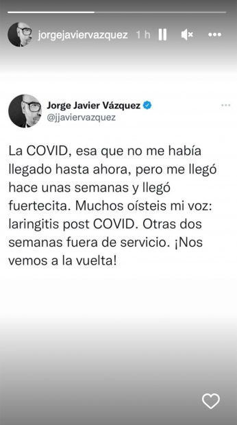 Storie de Jorge Javier Vázquez / Instagram